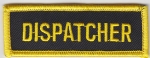 DISPATCHER tab patch MEDIUM GOLD/YELLOW on BLACK